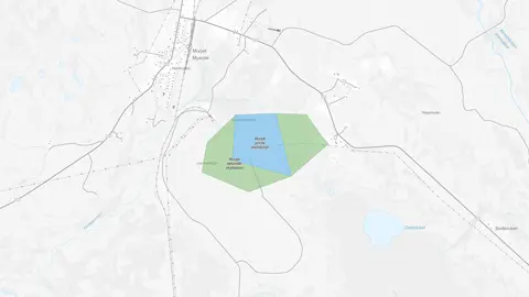 Karta över Murjeks vattenskyddsområde