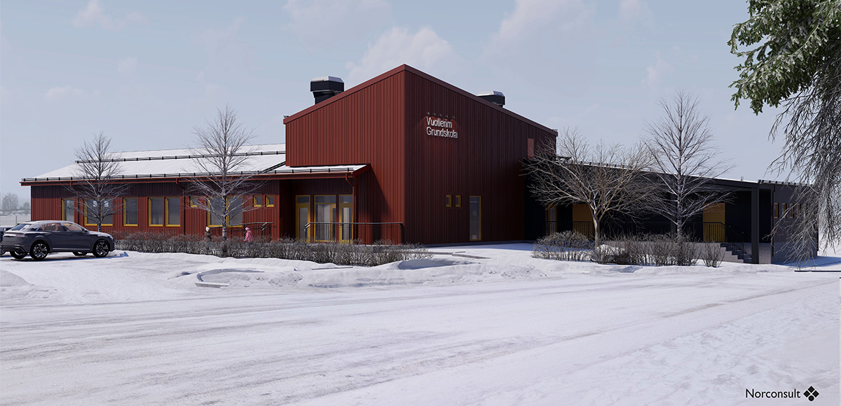 Spaden i backen för Vuollerims nya skola