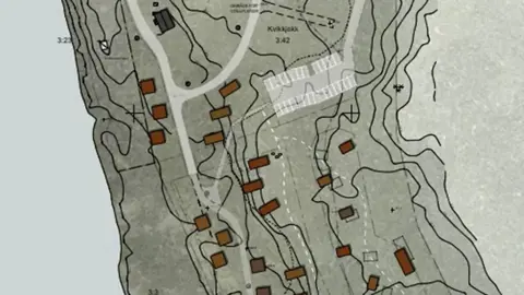 Skissad plankarta över pågående detaljplanen Kvikkjokk. Illustration