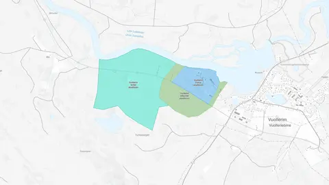 Karta över Vuollerims vattenskyddsområde